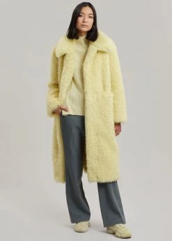 Art Is Over Dafna Sherpa Coat - Lemon CLOTHING