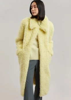 Art Is Over Dafna Sherpa Coat - Lemon CLOTHING