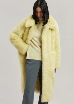 Art Is Over Dafna Sherpa Coat - Lemon CLOTHING