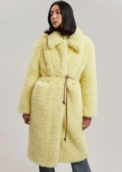 Art Is Over Dafna Sherpa Coat - Lemon CLOTHING