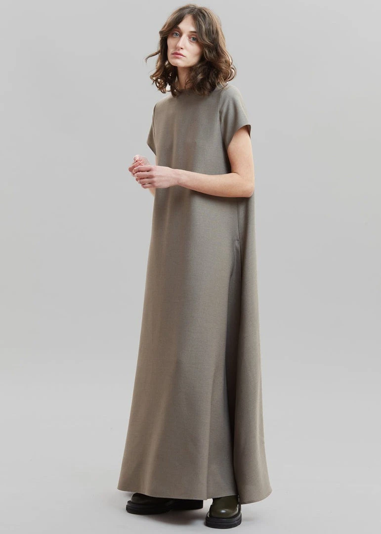 The Frankie Shop Dakota A-Line Dress - Slate Green CLOTHING 3 The Frankie Shop Dakota A-Line Dress - Slate Green CLOTHING