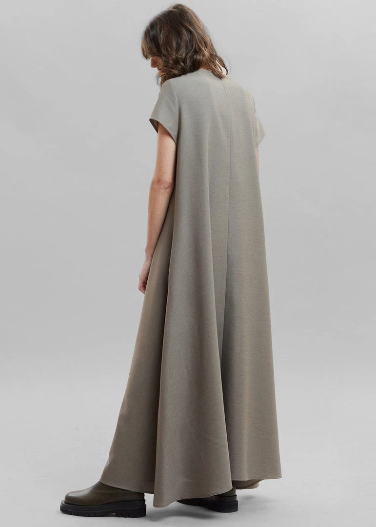 The Frankie Shop Dakota A-Line Dress - Slate Green CLOTHING 2 The Frankie Shop Dakota A-Line Dress - Slate Green CLOTHING