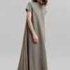 The Frankie Shop Dakota A-Line Dress - Slate Green CLOTHING