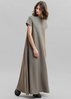 The Frankie Shop Dakota A-Line Dress - Slate Green CLOTHING