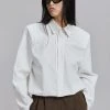 Another J CLOTHING Daor Padded Shoulder Shirt - Optic White