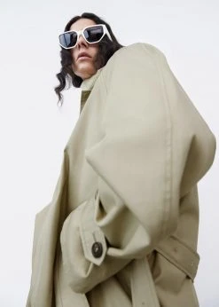 The Frankie Shop Decima Trench Coat - Slate Green 29 The Frankie Shop Decima Trench Coat - Slate Green