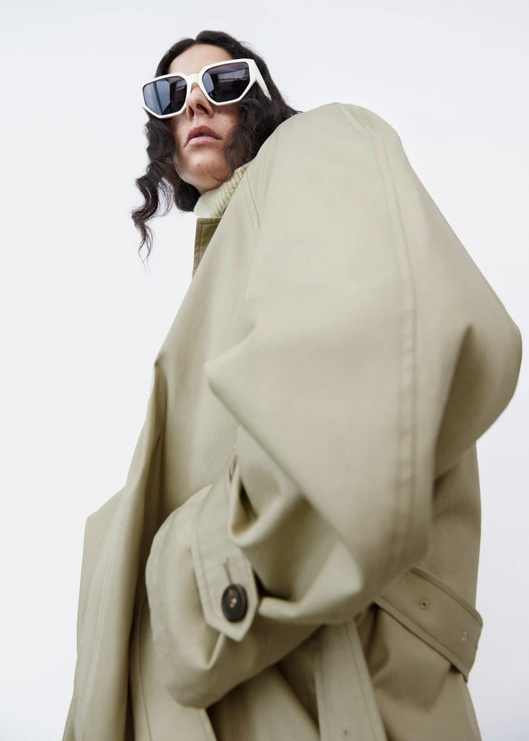 The Frankie Shop Decima Trench Coat - Slate Green 12 The Frankie Shop Decima Trench Coat - Slate Green