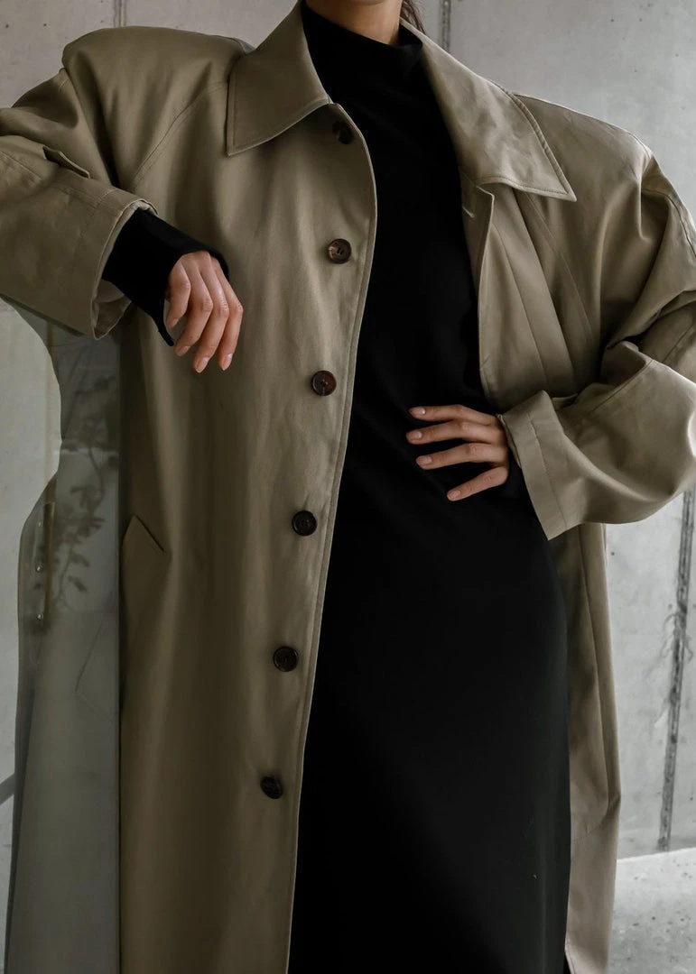 The Frankie Shop Decima Trench Coat - Slate Green 5 The Frankie Shop Decima Trench Coat - Slate Green