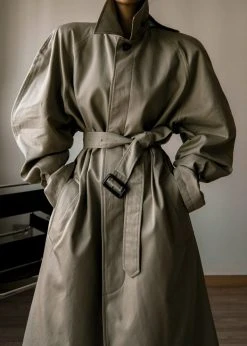 The Frankie Shop Decima Trench Coat - Slate Green 20 The Frankie Shop Decima Trench Coat - Slate Green