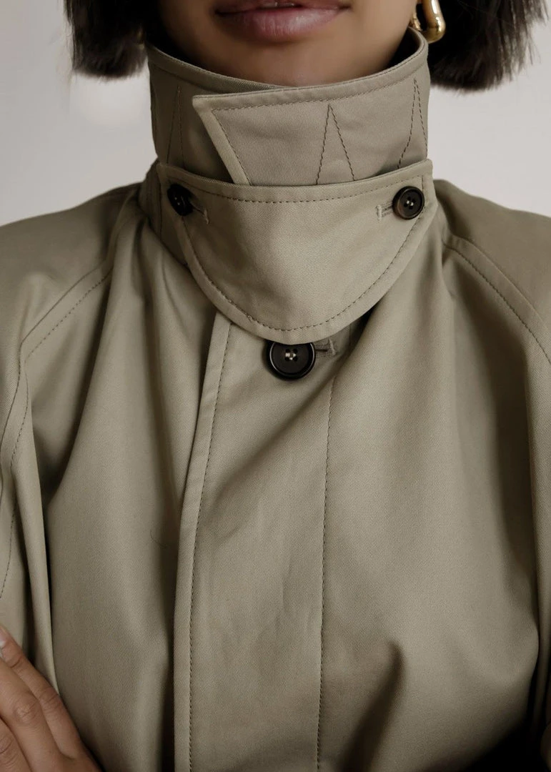 The Frankie Shop Decima Trench Coat - Slate Green 4 The Frankie Shop Decima Trench Coat - Slate Green