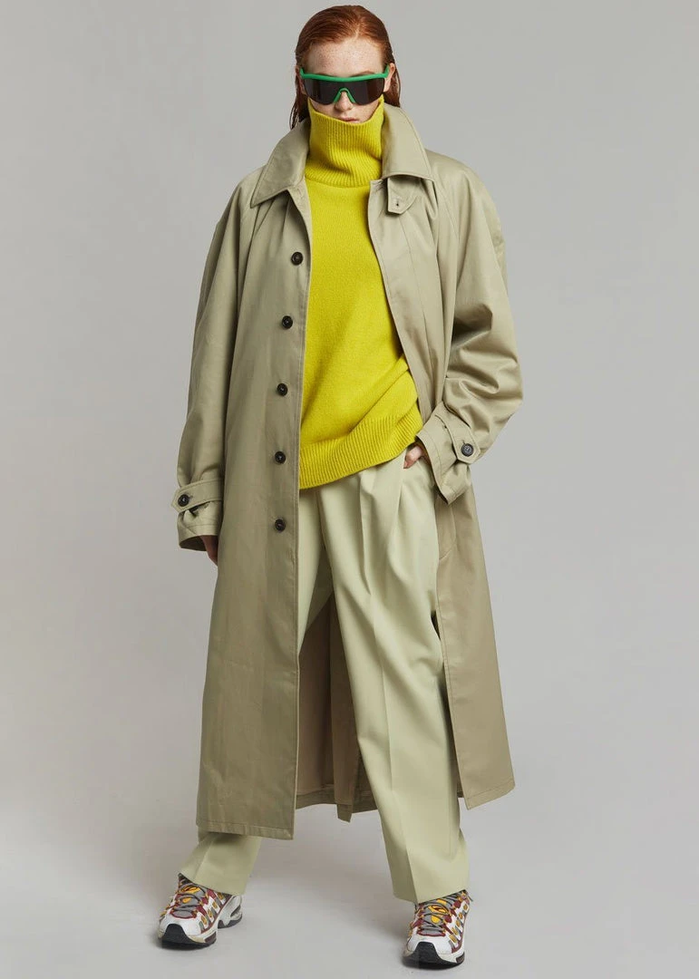 The Frankie Shop Decima Trench Coat - Slate Green 10 The Frankie Shop Decima Trench Coat - Slate Green