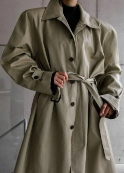 The Frankie Shop Decima Trench Coat - Slate Green 24 The Frankie Shop Decima Trench Coat - Slate Green