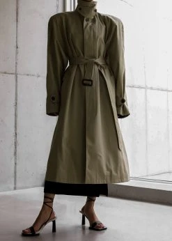 The Frankie Shop Decima Trench Coat - Slate Green 23 The Frankie Shop Decima Trench Coat - Slate Green