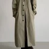 The Frankie Shop Decima Trench Coat - Slate Green