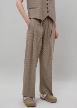 The Frankie Shop CLOTHING Desio Houndstooth Pants - Chocolate 16 The Frankie Shop CLOTHING Desio Houndstooth Pants - Chocolate