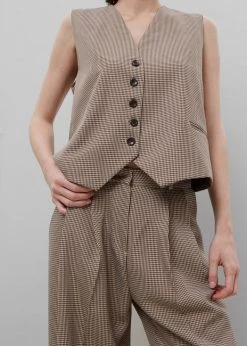 The Frankie Shop CLOTHING Desio Houndstooth Pants - Chocolate 20 The Frankie Shop CLOTHING Desio Houndstooth Pants - Chocolate