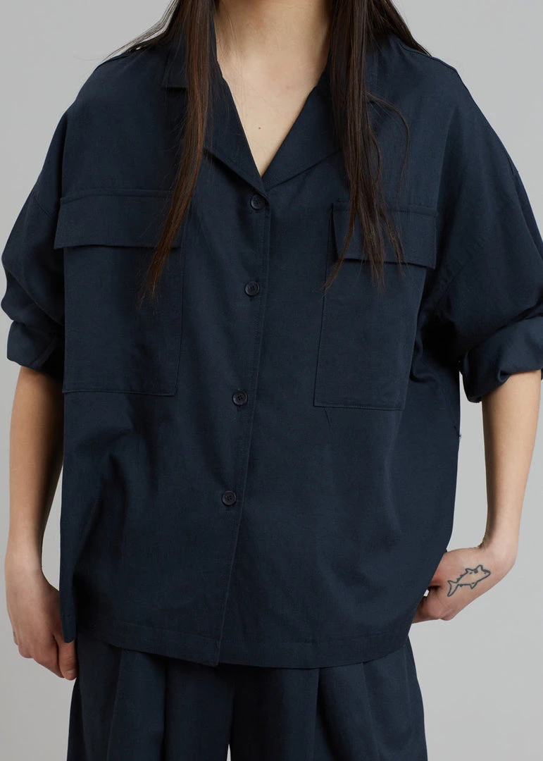 Credito Dido Pocket Shirt - Navy 4 Credito Dido Pocket Shirt - Navy