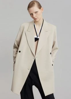 The Frankie Shop Dillon Split Hem Jacket - Cream