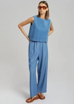 Cafe Noir Dua Loose Pants - Medium Wash CLOTHING 11 Cafe Noir Dua Loose Pants - Medium Wash CLOTHING