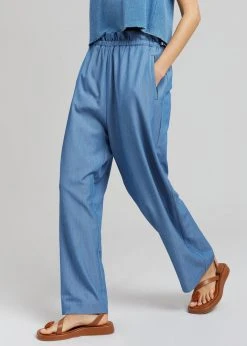 Cafe Noir Dua Loose Pants - Medium Wash CLOTHING