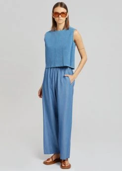 Cafe Noir Dua Loose Pants - Medium Wash CLOTHING 15 Cafe Noir Dua Loose Pants - Medium Wash CLOTHING