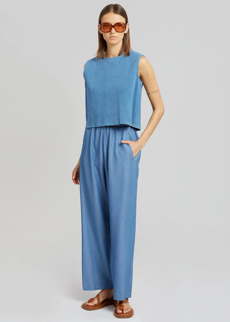 Cafe Noir Dua Loose Pants - Medium Wash CLOTHING 7 Cafe Noir Dua Loose Pants - Medium Wash CLOTHING