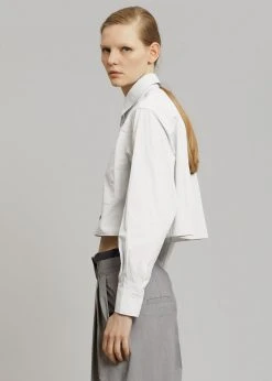 Maimia CLOTHING Ede Cropped Button Shirt - White 11 Maimia CLOTHING Ede Cropped Button Shirt - White
