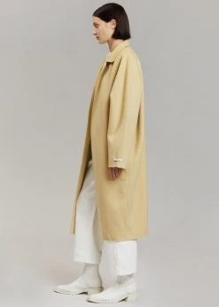 By Flow CLOTHING Edi Belted Coat - Custard