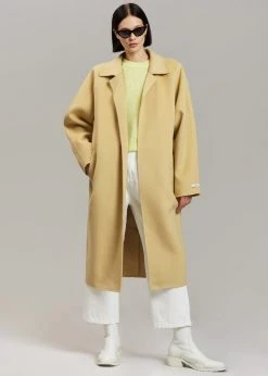 By Flow CLOTHING Edi Belted Coat - Custard