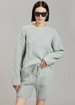 The Frankie Shop Eira Knit Shorts - Celadon
