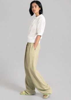 The Frankie Shop Ela Crochet Polo Top - White CLOTHING 12 The Frankie Shop Ela Crochet Polo Top - White CLOTHING