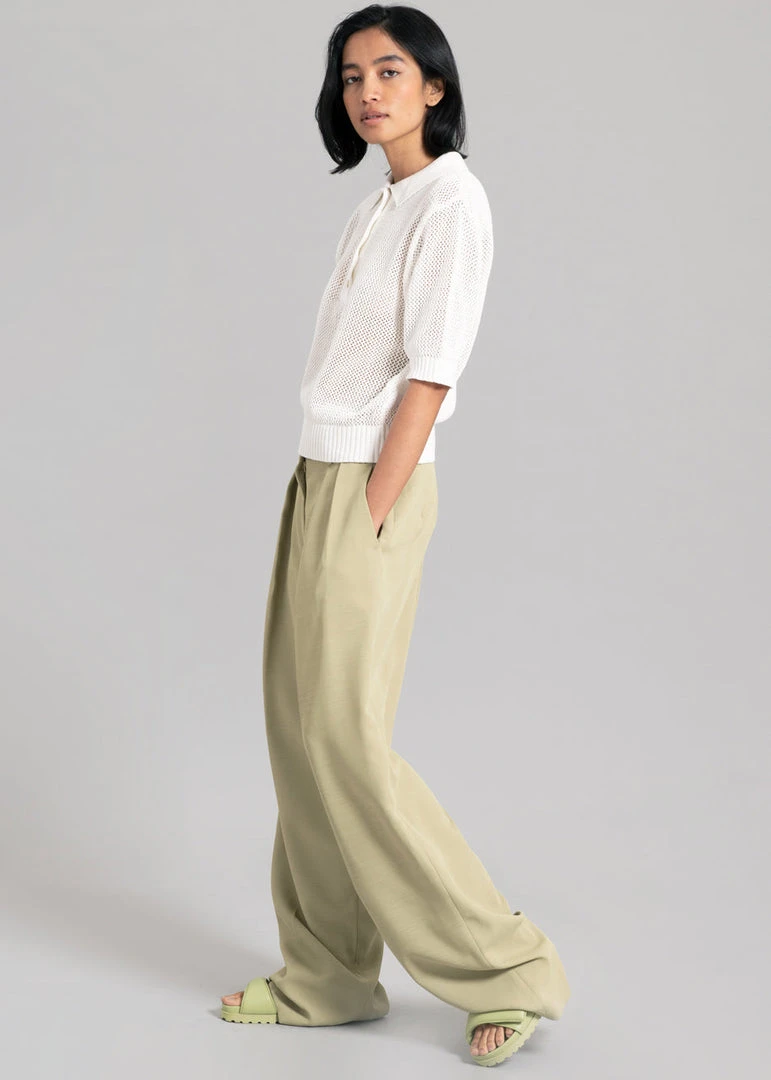 The Frankie Shop Ela Crochet Polo Top - White CLOTHING 6 The Frankie Shop Ela Crochet Polo Top - White CLOTHING