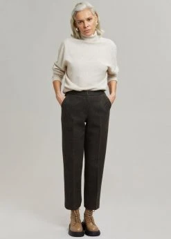 Plus Hong Elan Herringbone Pants - Dark Grey Melange 9 Plus Hong Elan Herringbone Pants - Dark Grey Melange