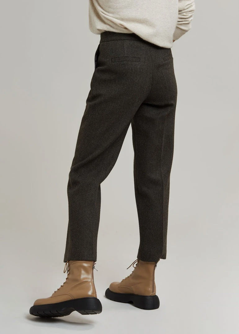 Plus Hong Elan Herringbone Pants - Dark Grey Melange 5 Plus Hong Elan Herringbone Pants - Dark Grey Melange