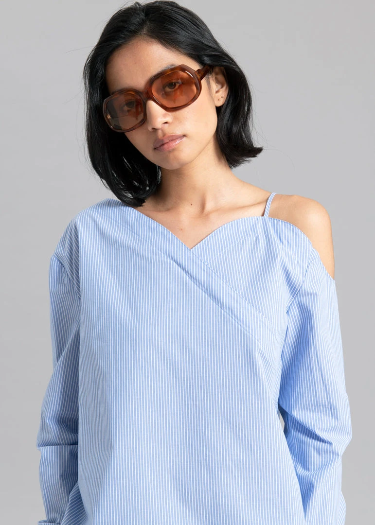 Sandalwood Eliz Shirt - Blue Stripe 2 Sandalwood Eliz Shirt - Blue Stripe