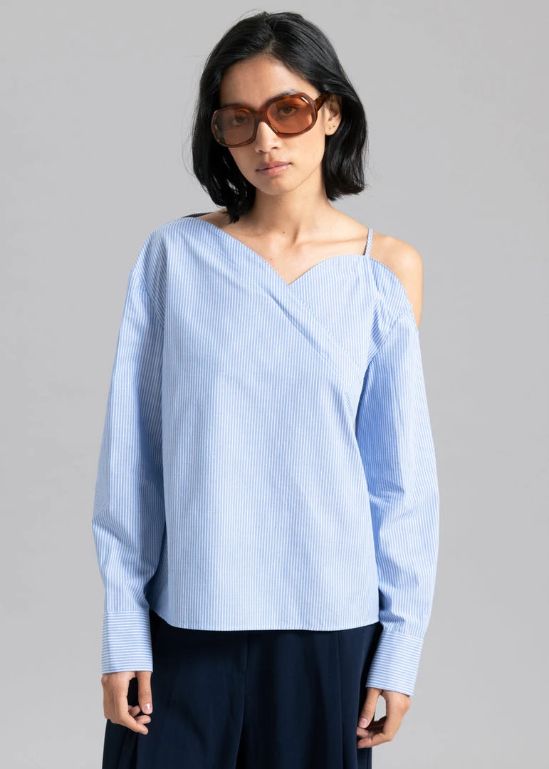 Sandalwood Eliz Shirt - Blue Stripe 4 Sandalwood Eliz Shirt - Blue Stripe