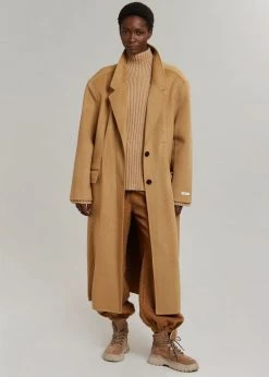 The Frankie Shop Elkin Tailored Overcoat - Camel CLOTHING