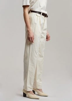 CLOTHING Esse Studios Tailored Cotton Trousers - Ivory 13 CLOTHING Esse Studios Tailored Cotton Trousers - Ivory