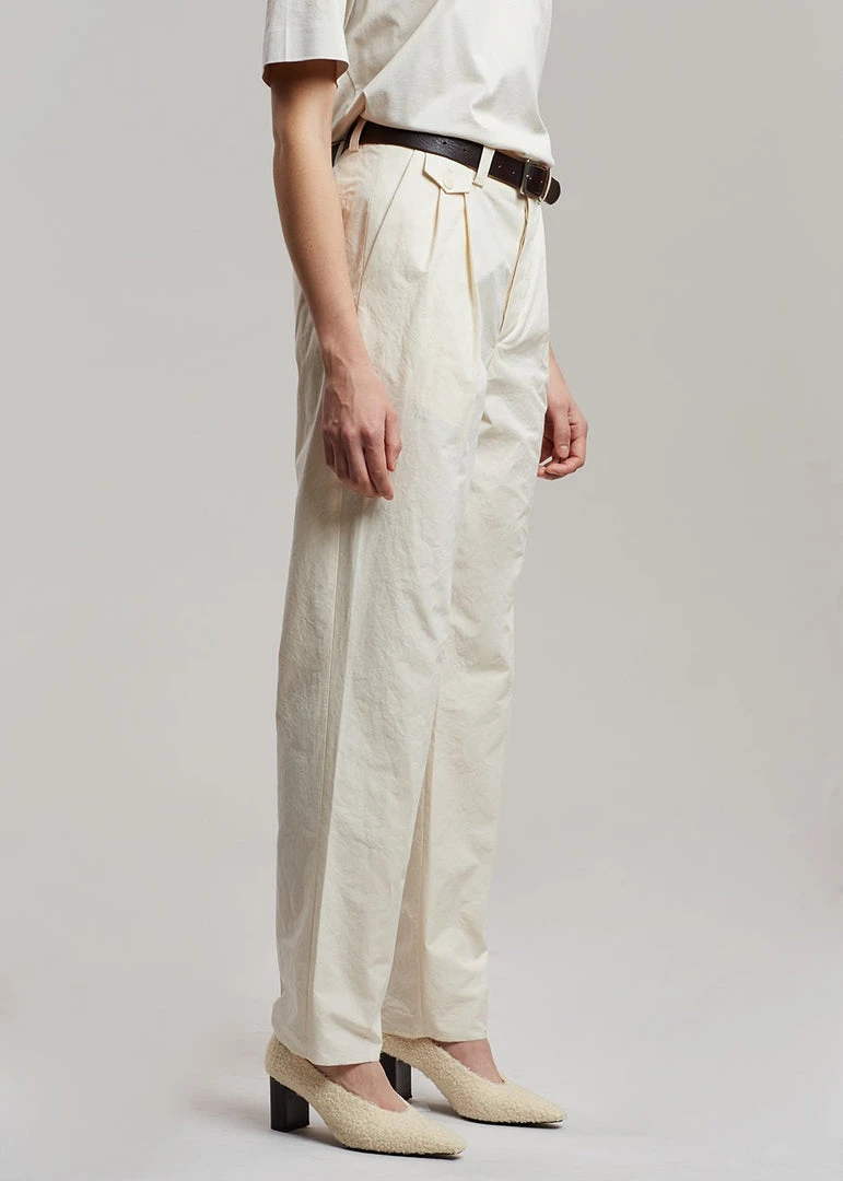 CLOTHING Esse Studios Tailored Cotton Trousers - Ivory 5 CLOTHING Esse Studios Tailored Cotton Trousers - Ivory