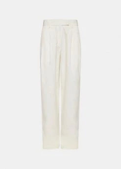 CLOTHING Esse Studios Tailored Cotton Trousers - Ivory 17 CLOTHING Esse Studios Tailored Cotton Trousers - Ivory