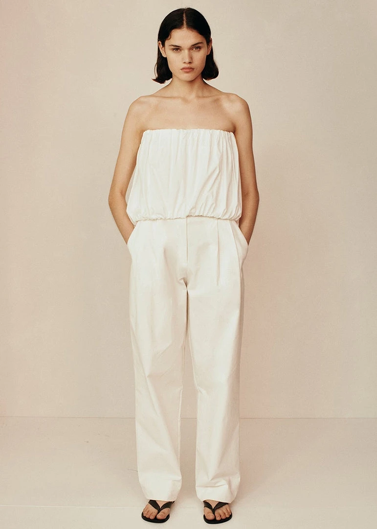CLOTHING Esse Studios Tailored Cotton Trousers - Ivory 7 CLOTHING Esse Studios Tailored Cotton Trousers - Ivory