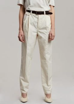 CLOTHING Esse Studios Tailored Cotton Trousers - Ivory 12 CLOTHING Esse Studios Tailored Cotton Trousers - Ivory