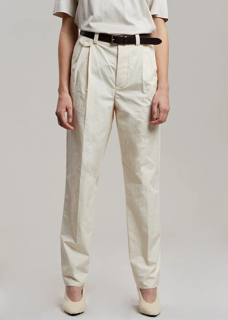 CLOTHING Esse Studios Tailored Cotton Trousers - Ivory 4 CLOTHING Esse Studios Tailored Cotton Trousers - Ivory