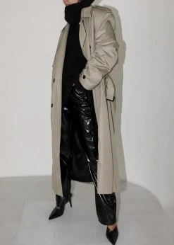 The Frankie Shop Eugene Trench Coat - Pale Khaki