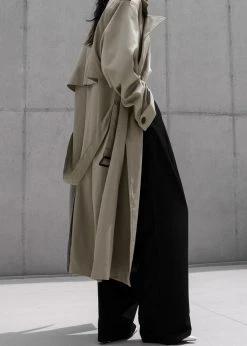 The Frankie Shop Eugene Trench Coat - Pale Khaki