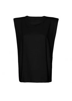 The Frankie Shop CLOTHING Eva Padded Shoulder Muscle T-Shirt - Black 17 The Frankie Shop CLOTHING Eva Padded Shoulder Muscle T-Shirt - Black