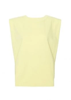 The Frankie Shop TFS X Camille Charrière Eva Padded Shoulder Muscle T-Shirt - Pale Yellow CLOTHING 19 The Frankie Shop TFS X Camille Charrière Eva Padded Shoulder Muscle T-Shirt - Pale Yellow CLOTHING