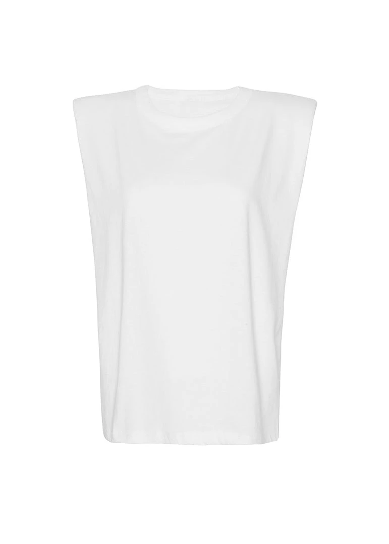 The Frankie Shop Eva Padded Shoulder Muscle T-Shirt - White CLOTHING 9 The Frankie Shop Eva Padded Shoulder Muscle T-Shirt - White CLOTHING
