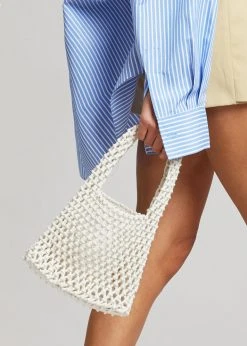 Cafe Noir ACCESSORIES Fana Mini Net Bag - Off White