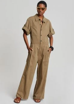 Blossom Faye Jumpsuit - Olive Brown CLOTHING